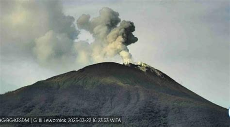 Erupsi Kembali Terjadi Di Puncak Gunung Ile Lewotolok Katong Ntt