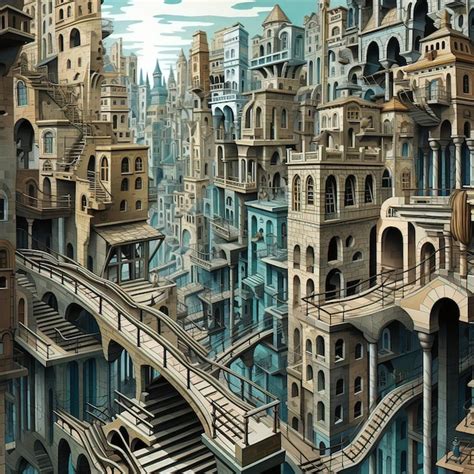 Uma Paisagem Urbana Surreal Que Desafia Escher Inspirou Ia Generativa