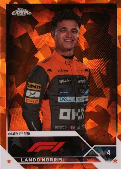 Lando Norris 2023 Topps Chrome Formula 1 Sapphire Edition 25 Orange