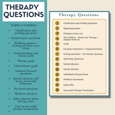 Therapy Questions, Therapy Notes, Counseling Questions, Open-ended