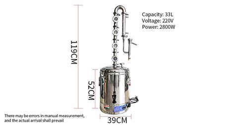 15l 25l 33l 50l 70l Electric Stainless Steel Alcohol Distiller Brandy