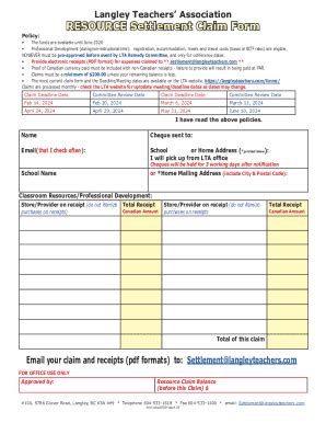 Fillable Online ELL Settlement Claim Form Fax Email Print PdfFiller