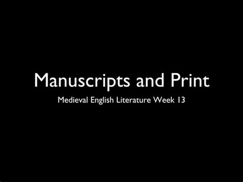 Medieval English Literature Week 13 | PPT | Free Download