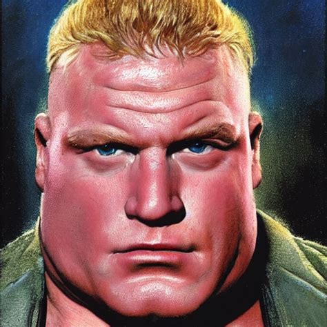 Krea Ai Head And Shoulders Portrait Of Brock Lesnar As Bar