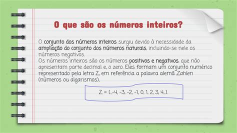 Slide aula 7º ano sobre o conjunto dos números inteiros | PDF