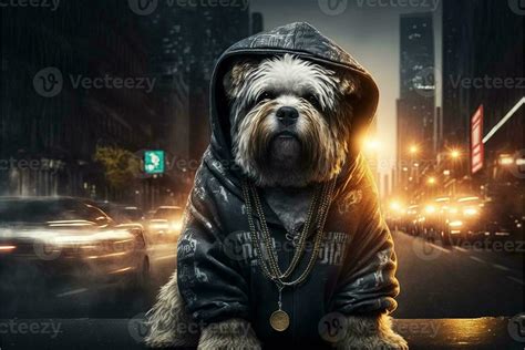 Rapper dog in nyc Illustration 23939055 Stock Photo at Vecteezy