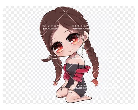 Blackpink Jennie Inspired Drawing Clipart / Digital Download / Cute ...