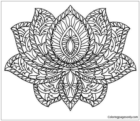 Easy Lotus Flower Mandala Coloring Pages Coloring Pages