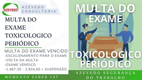 SABER DIREITO MULTA EXAME TOXICOLOGICO Nova Lei do Exame Toxicológico