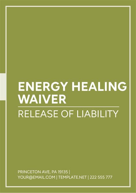 Free Energy Healing Waiver Release Of Liability Template Edit Online