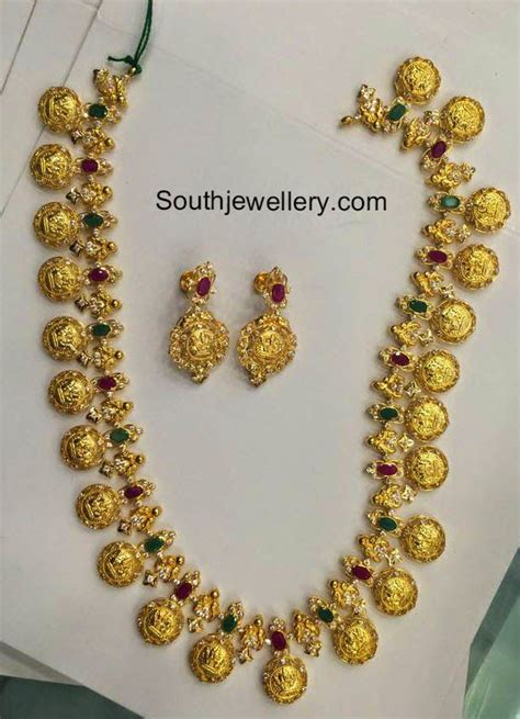 80 Grams Lakshmi Kasu Haram Gold Bridal Necklace Gold Bride Jewelry