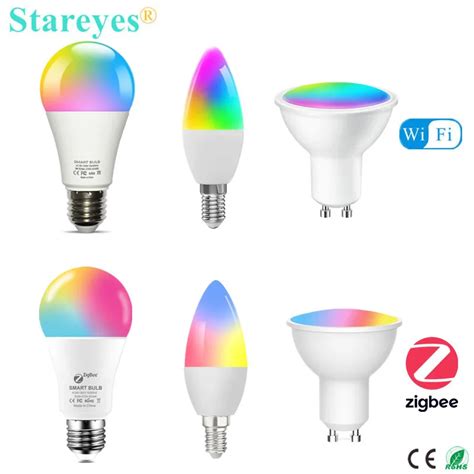 Tuya Smart WiFi Zigbee RGBCCT E27 9W LED Bulb E14 5W LED Candle Light