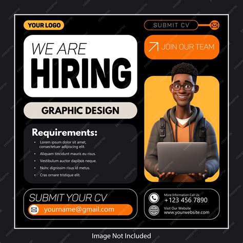 Vector job hiring poster design template | Premium AI-generated vector