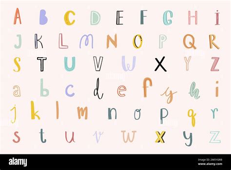 Alphabet Vector Doodle Font Typography Handwritten Set Stock Vector