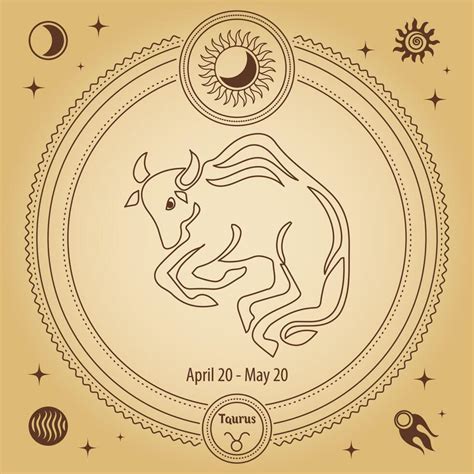 Signo Del Zodiaco Tauro Signo Del Horóscopo Astrológico Dibujo De