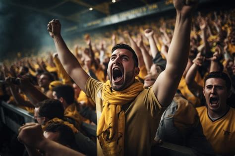 Premium Photo | A people cheering for sports and the crowd cheering and shouting joyfully in the ...