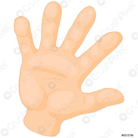 Opened Palm Of The Hand Icon Cartoon Style Stock Vector 3212736