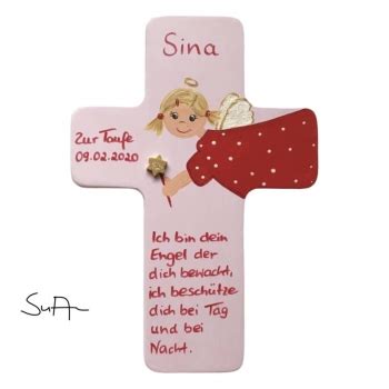 SuAn Bilder Schutzengel Kreuz für Mädchen mit Glitzer