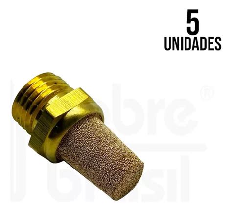 5 Un Silenciador Pneumático Reto Rosca 1 8 Latão Cônico MercadoLivre