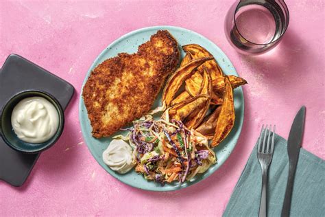 Aussie Spiced Chicken Schnitzel Recipe Hellofresh