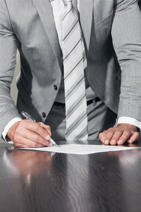 Businessman Signing Contract Document Stock Image Image Of Document Manager 183944621