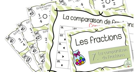 Comparaison De Fractions Cartes T Ches