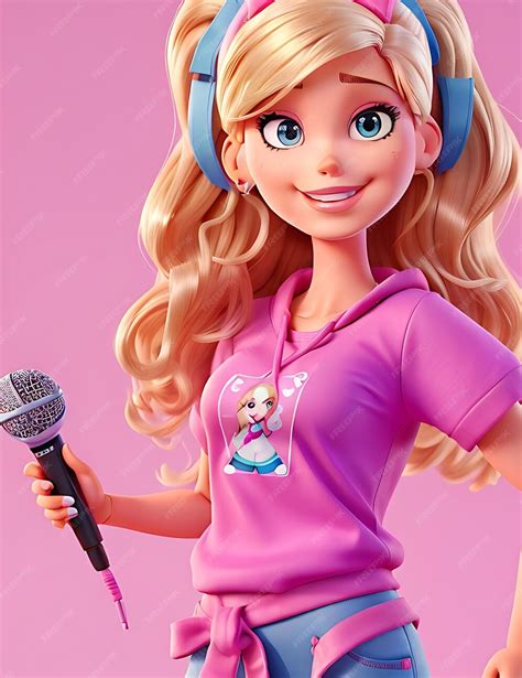 Premium Ai Image Barbie Dressed In Hip Hop Style With Pink Tshirt