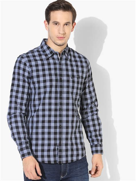 Buy Blue Checked Slim Fit Casual Shirt Shirts For Men 8227551 Myntra