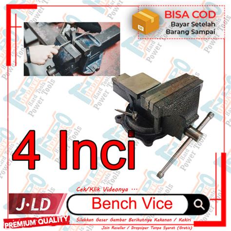 Jual Ragum Besi Baja Cor Catok 4 Inci Bench Vice Penjepit Putar 100mm