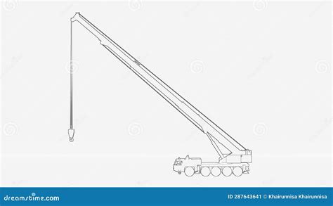 Mobile Crane Sketch Isolated on White Background Stock Illustration - Illustration of industrial ...