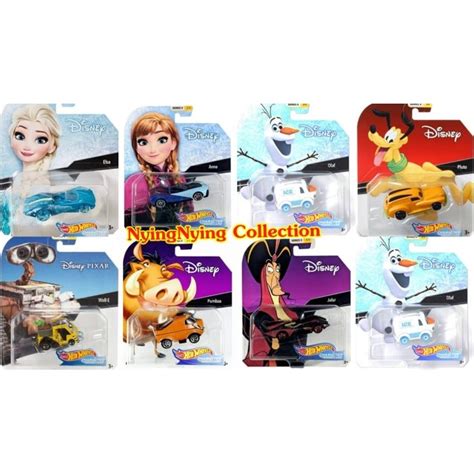 Hot Wheels Disney Series Elsa Anna Pluto Wall E Jafar Olaf Pumbaa Shopee Malaysia