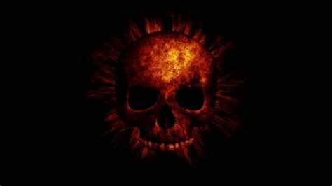 Skull Burning Hell Loopable Background Stock Video Pond5