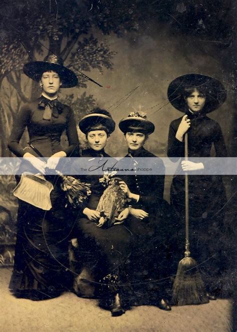 Antique Witches Tintype 1800s Women In Witch Costumes Digital Download