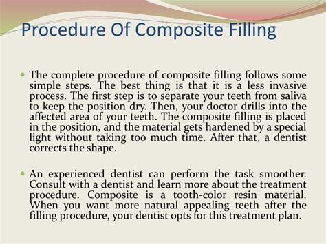 Ppt Composite Filling Procedure Why You Need Them Powerpoint