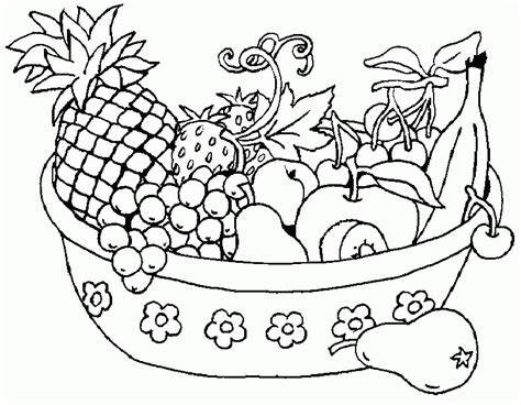 Fruit Basket Coloring Pages To Print Coloring Home