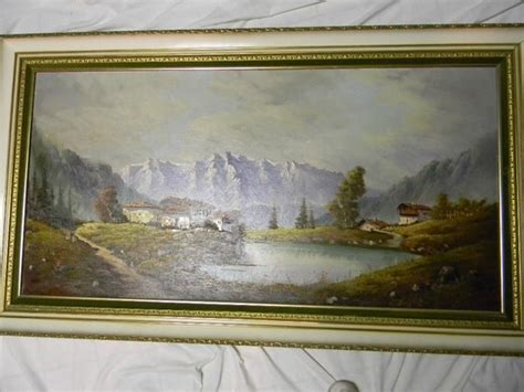 Carlo Mancini Vintage 55 X 31 Oil Painting