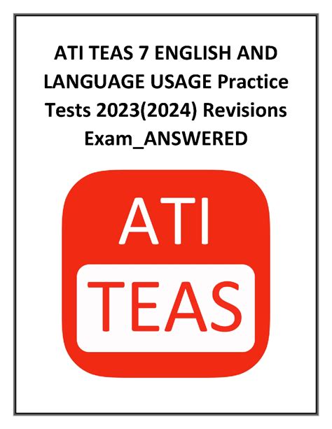 ATI TEAS 7 ENGLISH AND LANGUAGE USAGE Practice Tests 2023 2024