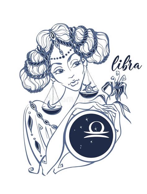 Libra De La Muestra Del Zodiaco Como Muchacha Hermosa Horoscope