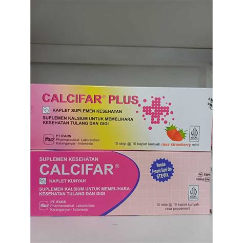 Jual Calcifar Rasa Peppermint Calcifar Plus Rasa Strawberry Kaplet