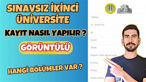 SINAVSIZ İKİNCİ ÜNİVERSİTE NASIL KAYIT OLUNUR SINAVSIZ İKİNCİ