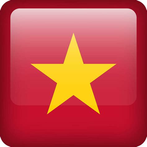 Vietnam Flag Button Square Emblem Of Vietnam Vector 32992101 Vector