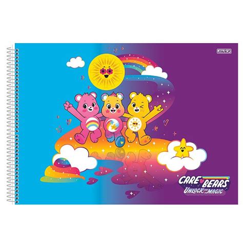 Caderno De Desenho Espiral Capa Dura Ursinhos Carinhosos Folhas S O