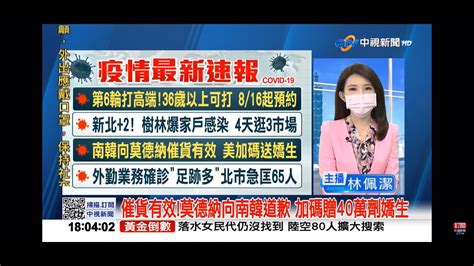 2021 08 14中視新聞全球報導6點搶先報 催貨有效 莫德納向南韓道歉 加碼贈40萬劑嬌生 Youtube