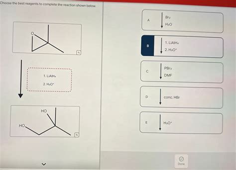 Answered Choose The Best Reagents To Complete Bartleby