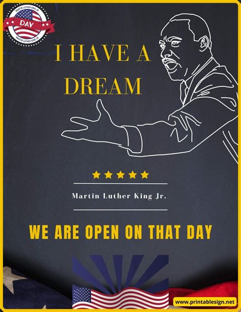 Open For Martin Luther King Day Sign | FREE Download