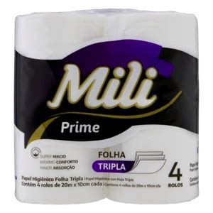 Papel Higiênico Folha Tripla Flor de Lótus Mili Prime Comfort 20m