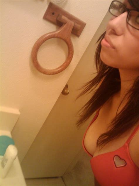 Pretty Brunette Wearing Glasses Takes Lots Of Selfshots Pretty Brunette Wearing Glasses