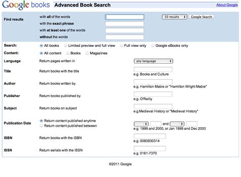 Google Books: Advanced Search. http://books.google.com/advanced_book_search