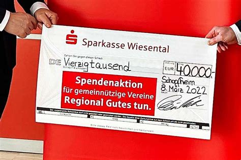 Sparkasse Wiesental Unterstützt Vereine Mit 40 000 Euro Schopfheim Badische Zeitung