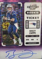 Bailey Zappe 2022 Contenders Optic 104 Rookie Ticket Auto Purple